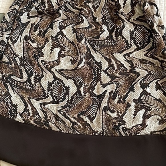 NWT Michael Kors Dress snake print gold logo embossed tie waist belt animal - Picture 13 of 16